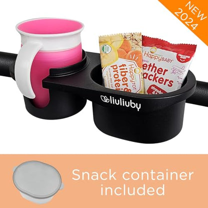 liuliuby Universal Stroller Snack Tray Attachment | Stroller Cup Holder Attachment Universal Snack Tray for Stroller Tray Attachment | Clip On Baby Stroller Accessories for Joggers, Umbrella & Wagons - color: Closed Top