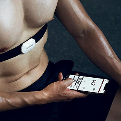COOSPO Bluetooth Heart Rate Monitor Chest Strap H808S, ANT+ BLE HR Monitor Chest, HRM IP67 Waterproof, 300H Battery Life - color: White