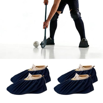 Slide Board Booties for Smooth Gliding (Reusable, Washable) Shoe Covers Compatible with All Fitness Hockey Slide Boards Slip Over Shoe Design - color: black