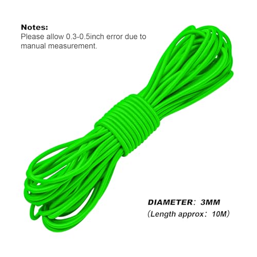 1/8" Bungee Shock Cords with Hooks,65 Feet Elastic Nylon Cords Kayak Stretch String Rope for Bikes,Tie Downs,Boating,Camping,Sunshades,Fitness and Outdoor Enthusiasts (1/8 inch x 32 Ft, Neon Green) - size: 1/8 inch x 32 Ft, Neon Green