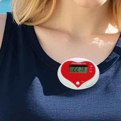 Heart Shaped Basic Pedometer Single Function Step Count Device