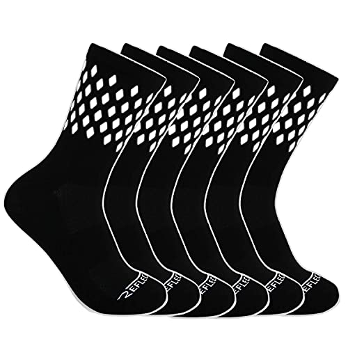 ReflecToes Reflective Socks for cycling and running - 330 Candle Power High Visibility Night Safety Gear - Biomotion Support - color: Black-vented-3pair, size: X-Large