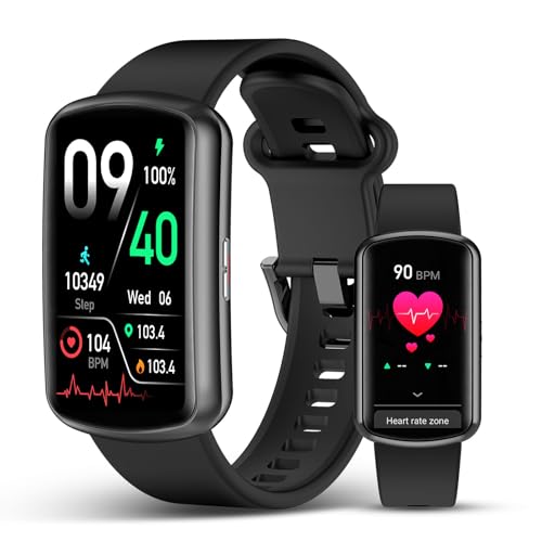 Smart Watch Fitness Trackers for Men Women, 24/7 Health Activity Monitor - color: Black