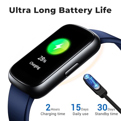 Fitness Tracker Smart Watch, 1.47" Full Touch Health Tracker with 24/7 Heart Rate & Blood Oxygen Monitor, Sleep Tracker, 3ATM Waterproof Step Tracker Activity Tracker for Women Men, Midnight Blue - color: Midnight Blue