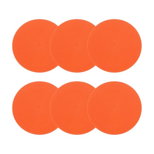 PATIKIL Poly Spot Markers, Rubber Floor Dots with Storage Bag Flat Agility Cones for Sports Training - color: Orange, size: 5 Inch