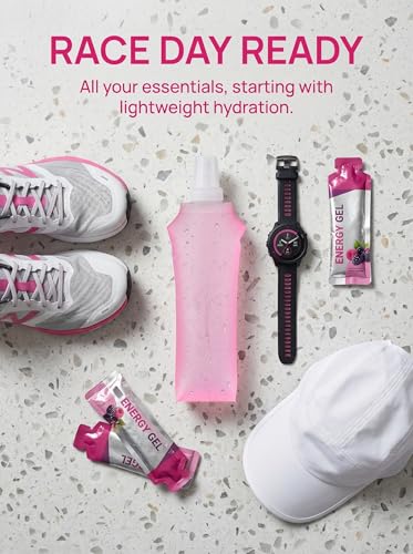 Zelvot Running Vest Collapsible Water Bottle, TPU 500ml Soft Flask (Pink) - color: Pink, size: 16.90 Ounces