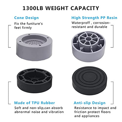 6 Sets Furniture Risers 1", 2 inch Grey Bed Risers, Heavy Duty - color: Grey-6 Pack, size: two layers (2.3 inch)