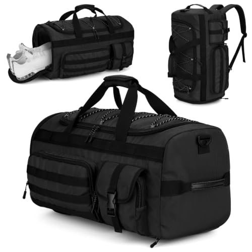 Gonex 45L 3-in-1 Duffel Bag for Gym & Travel - color: Black, size: 45L