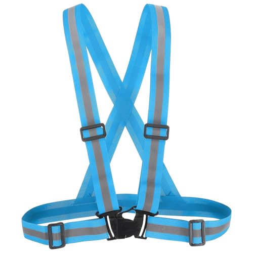 PATIKIL Reflective Safety Vest, Hi-Vis Safety Vests, Adjustable High Visibility Reflective Strips for Outdoor Jogging - color: Sky Blue