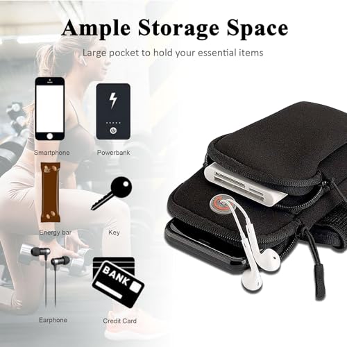Phone Holder for Running Armband,2Pack Cell Phone Purse Small Crossbody Bags for Women Men Kids,iPhone 11 12 13 14 15 16 17 Pro Max Xs Xr X 8 Plus Mini Galaxy Ultra S26 Note Pouch Arm Bands - color: 5-Black with Crossbody Strap&Hook