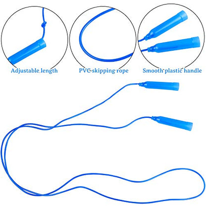 Elcoho 6 Pack Colorful Jump Rope Set Adjustable Plastic Jump Ropes Skipping Rope Outdoor Jumping Ropes Great Party Favor