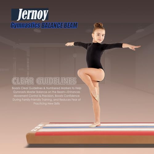 8 FT Floding Floor Balance Beam Gymnastics with Laser Guide for Kids