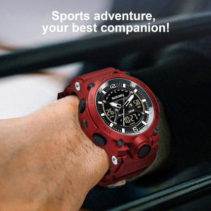 Military Digital Watches for Men Waterproof Work Mens Watch Sports - color: K-Red3