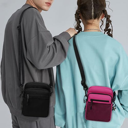 Lohol Small Messenger Bag for Men Women, Water Resistant Adjustable Crossbody Sling bag Purse for Travel Sports - color: Purple