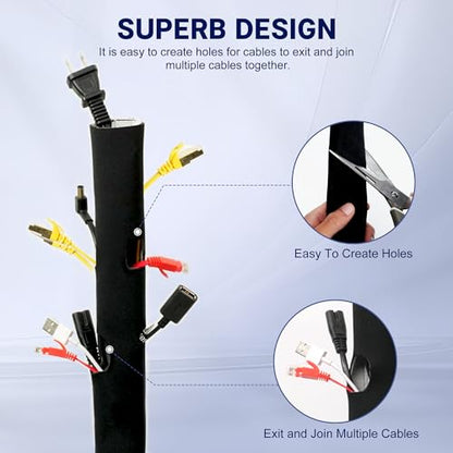CableGeeke Cable Management Sleeve, 3.3ft (40 inch) - 1.5 inch - size: 3.3ft-1.5"
