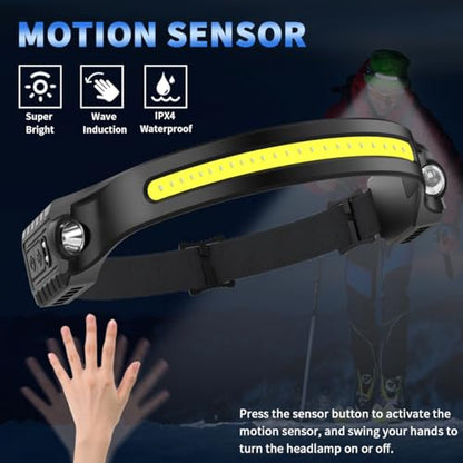 ZioeYiue Headlamp Rechargeable 5PCS, 230°Wide Beam LED Head Lamp for Adults - size: 5Pack