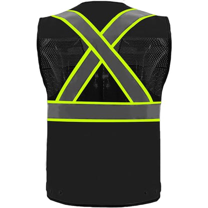 Safety Vest High Visibility Reflective Construction Vest for Men - color: Black, size: 4X-Large