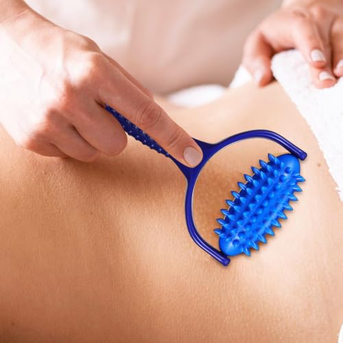 Hand Held Massage Stick Roller for Muscle Relief, Small Blue Abs PVC Massage Roller Comfortable for Full Body Use, for Yoga Enthusiasts and Sedentary Individuals