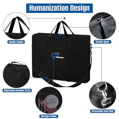SIRUITON Folding Table Storage Bag Fits 6FT Tables, Thick 600D Oxford - size: 6ft Folding Table Bag