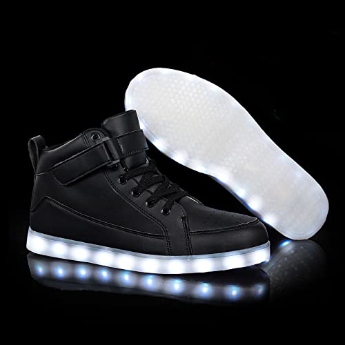 IGxx LED Light Up Shoes for Kids Boys Girls Sparkly Sneakers - color: Black, size: 8.5 Toddler