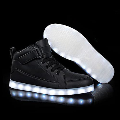 IGxx LED Light Up Shoes for Kids Boys Girls Sparkly Sneakers - color: Black, size: 8.5 Toddler
