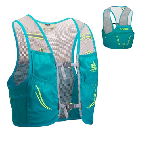 Azarxis Hydration Pack Running Vest for Men & Women – Lightweight Trail Backpack for Marathon Race Hiking, Cycling Outdoor Sports - color: Mint Blue - Only Running Vest, size: M / L (35.43-40.16 inch)