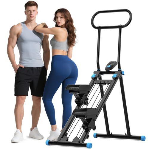 HXD-ERGO Stair Stepper for Home with Adjustable Handlebar for Full Body - color: Black