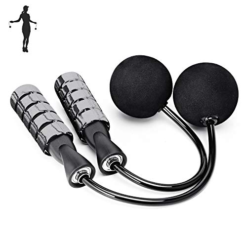 Jump Rope, Training Ropeless Skipping Rope for Fitness, Adjustable Weighted Cordless Jump Rope for Men and Women - color: B-Grey