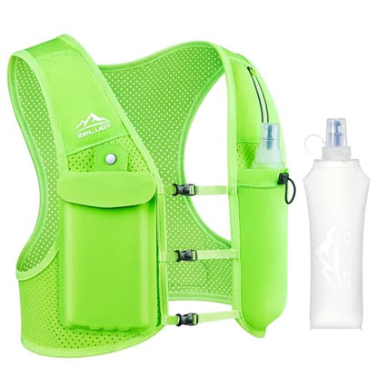Zelvot Running Vest for Women Men, Touchscreen Phone Pocket - color: Neon Green, size: Medium-Large