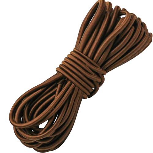 1/4" Elastic Bungee Shock Cords, 25 Feet Marine Grade Kayak Heavy Stretch String Rope & Tie Down Trailer Straps for DIY Projects Brown - color: Brown, size: 1/4" x 25'