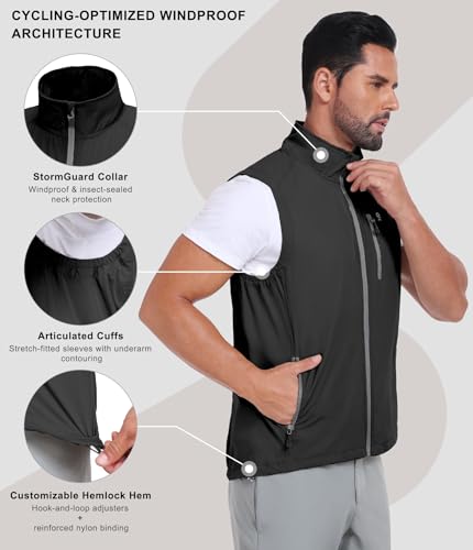 Little Donkey Andy Men's Lightweight Summer Vest Windproof Packable - color: Black, size: 4X-Large