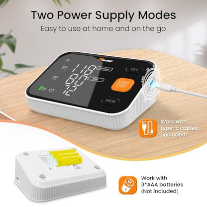 Arm Blood Pressure Monitor, Automatic Digital Blood Pressure Machine for Home Use with Dual User Memory, Adjustable BP Cuff, Unlimited Free Measurement
