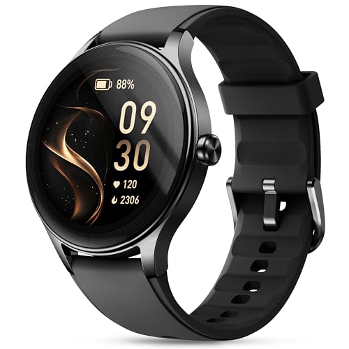 Smart Watch for Women, Ladies & Men, 1.27'' Fitness Watch [41mm case] with Call Receive/Dial, Heart Rate/Stress/Sleep Monitor, AI Voice, IP68 Waterproof Smartwatch with Calculator, Calendar, Games - color: Black