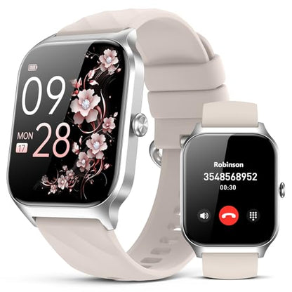 Smart Watch for Women Men,(Answer/Make Call) 1.83'' HD Fitness Activity Tracker Smartwatch for Android iPhone iOS Compatible,IP68 Waterproof Step Counter with Sleep Monitor (Modern, Starlight, 1.83) - color: Starlight