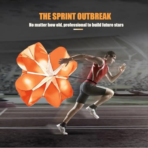Running Speed Chute Resistance Parachute 56 inch Powerchute Umbrella Training Sprint Power Soccer Trainer for Runner, Football, Soccer Drilling