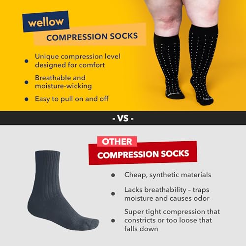 Socks by Wellow - color: Black Dots, size: Medium