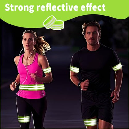 VVS 8 Pack of High Visibility Reflective Bands Wristbands for Cycling Running Arm Wrist Ankle Bands Leg Straps and as Bike Pants Cuff Clip