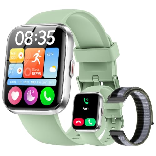 1.85" Smart Watches for Women Men, 120+ Sport Modes Fitness Tracker Watch - color: Green