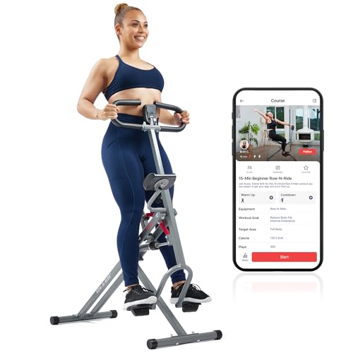 Sunny Health & Fitness Row-N-Ride Trainer for Full-Body Home Exercise
