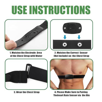 Heart Rate Monitor Chest Band for Polar H10 H9 H7, Adjustable Waterproof Replacement Chest Strap Compatible with Polar Garmin - style: Black