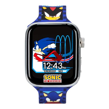 Sonic The Hedgehog Kids Smartwatch – Bluetooth Calling, Messages, Camera, Music, Sleep Tracker, Fitness & Activity Apps – 6 Watch Faces, Touchscreen, USB Rechargeable – Fits Wrists 5.5" to 8"