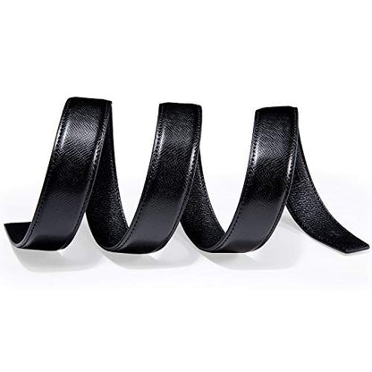 Dubulle Mens Ratchet Belt Gold Click Buckle Adjustable Leather Belts - color: Gold Black, size: Adjustable from 36" to 45" Waist