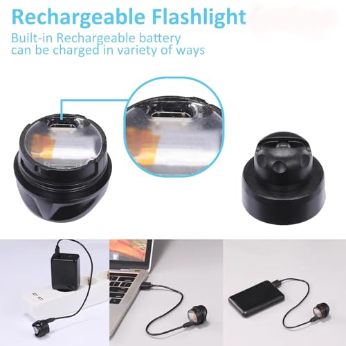 RAHAN 2Pcs Rechargeable Headlights for Clogs Shoe, LED Flashlight for Night Walking, Camping, Walking Dog, ShoeCharms for Boys and Girls - color: Pink