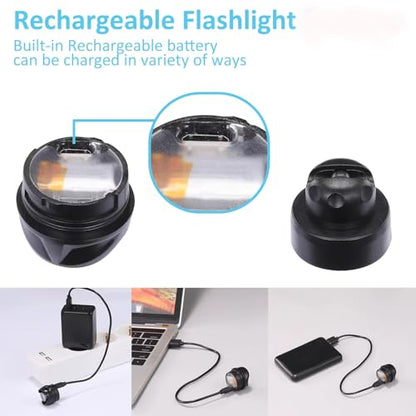 2 Pcs Rechargable Clip on Clog Headlights Lights Flashlights for Shoe,Waterproof Hands Free Flashlights with 3 Light Modes,Clip on Shoe Light Attachment Charm, Accessories for Camping,Cycling,Walking - color: -Black