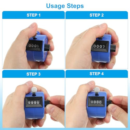 PATIKIL Clicker Counter, Handheld Tally Counter Mechanical Click Pitch Counter for Coaching Knitting, Golf, Lap, Fishing - color: Blue