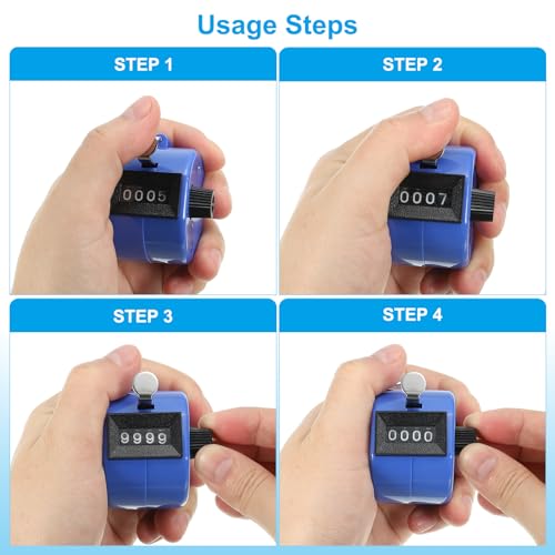 PATIKIL Clicker Counter, Handheld Tally Counter Mechanical Click Pitch Counter for Coaching Knitting, Golf, Lap, Fishing - color: Red