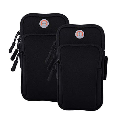 2Pack Phone Armband for Running,Cell Phone Holder Arm Band for iPhone 17 16 16e 15 14 13 12 11 Pro Max Xs Max Xr X 8 7 Plus Mini/Galaxy S26 S25 S24 Note,Waterproof iPhone Armband,Black Sleeve - color: 1-Black