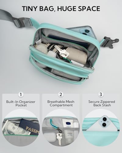 WATERFLY Fanny Pack Belt Bag for Men Women Casual Waist Pack - color: Sky Blue