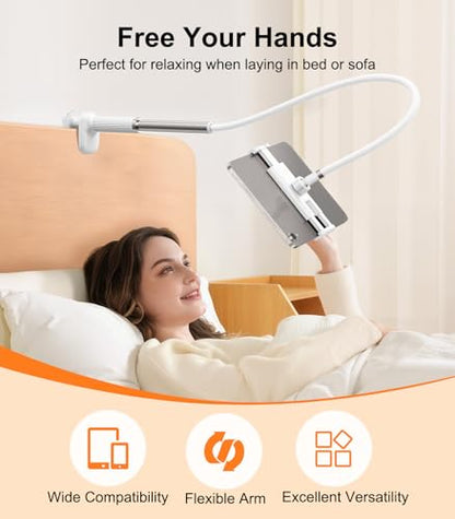 Gooseneck Tablet Holder for Bed, Adjustable Tablet Stand for Desk