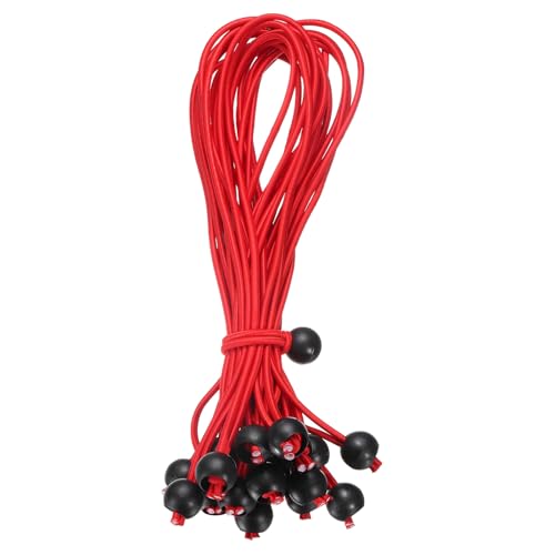 uxcell 12" Balls Bungee Cords, 30 Pcs Bungee Cords with Balls Elastic Tarp Tie Downs for Tents, Camping, Tarp, Posters, Expander Loops, Tarpaulin Holders, Tarpaulin Rubber (Red/Black) - color: Red/Black, size: 12inch